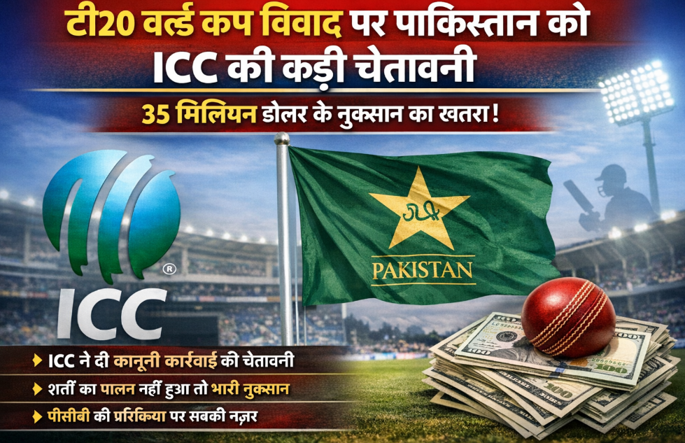 टी20 वर्ल्ड कप विवाद गहराया: ICC की सख्त चिट्ठी से पाकिस्तान क्रिकेट बोर्ड पर बढ़ा दबाव